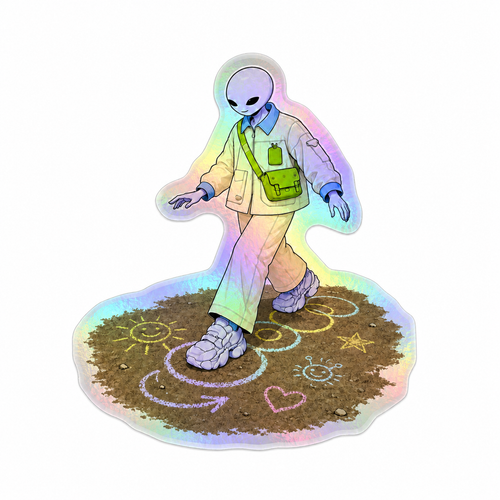 WGH Earth School™ Chalk World 003 Vinyl Sticker