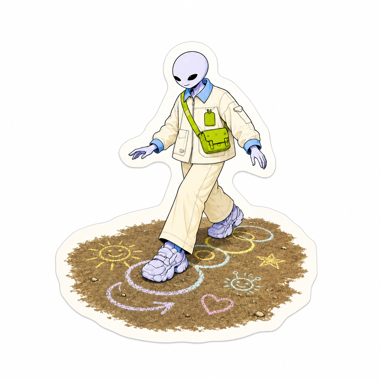 WGH Earth School™ Chalk World 003 Vinyl Sticker